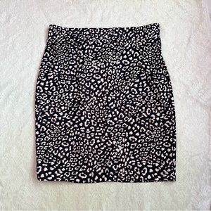 Eloquii leopard neoprene navy pencil skirt
